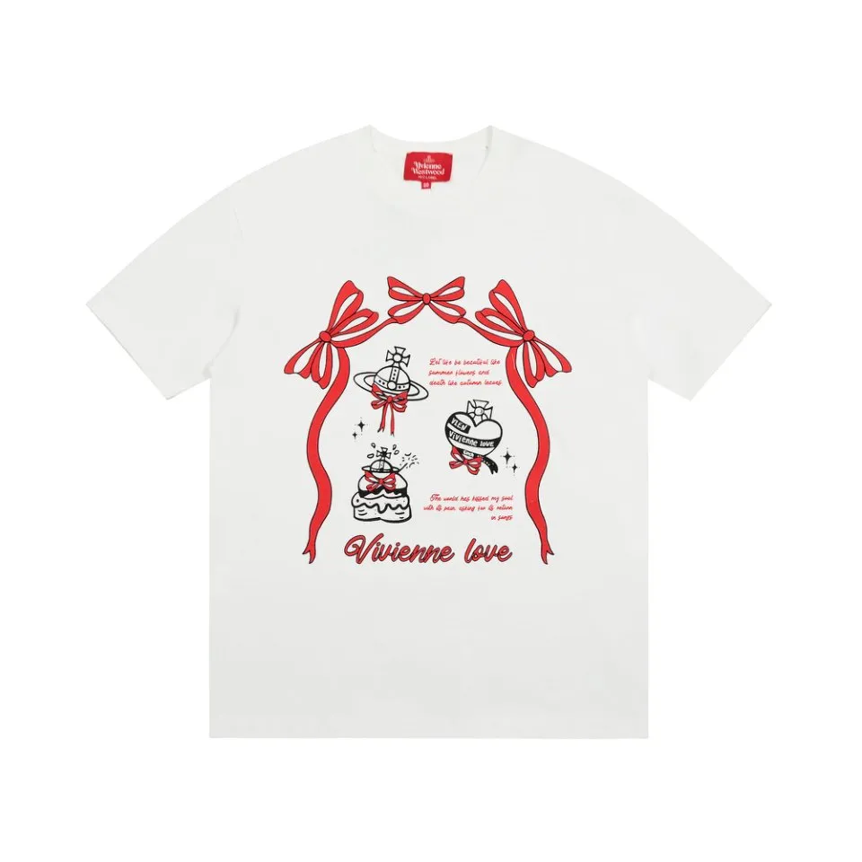 VIVI 159# vivienne west wood West Queen Vivian Saturn personalized graffiti short sleeves Size: XS-L